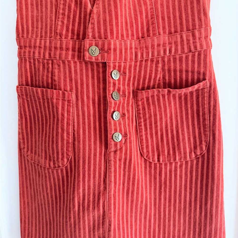 MP/D Coral/Rust Corduroy Striped Mini Dress - Picture 2 of 4
